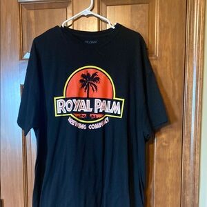 Gildan Black Tee with Red and Yellow Graphic